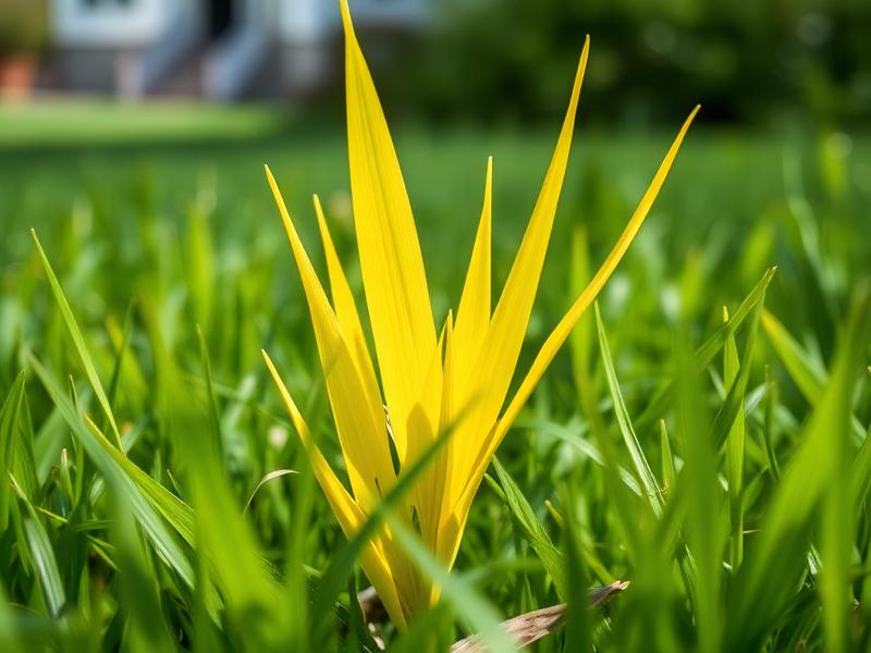 Yellow nutsedge standing above surrounding cool-season turf