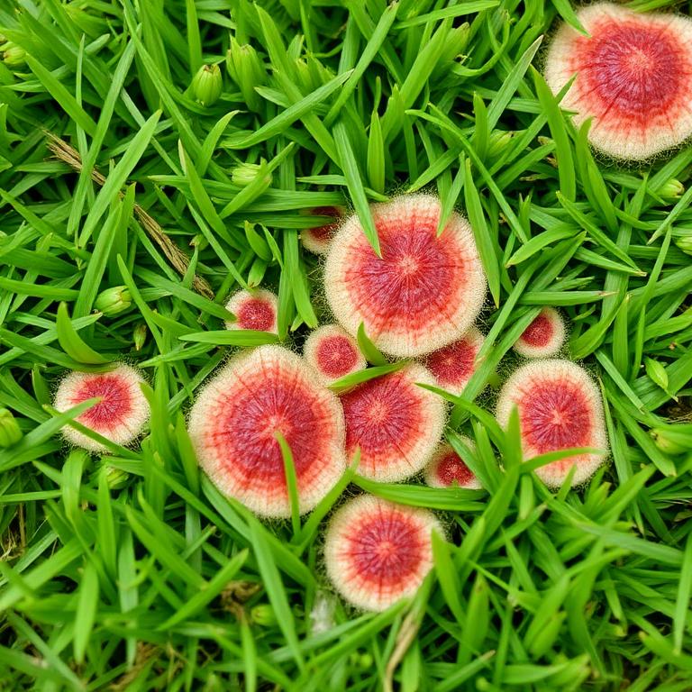 Diseased lawn showing fungal patches and discoloration